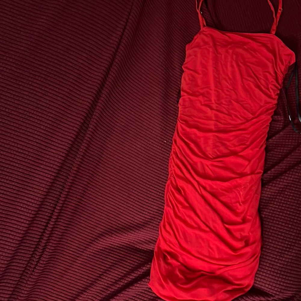 Red dress/ worn once/ Excellent condition/ size small/ stretchy material/